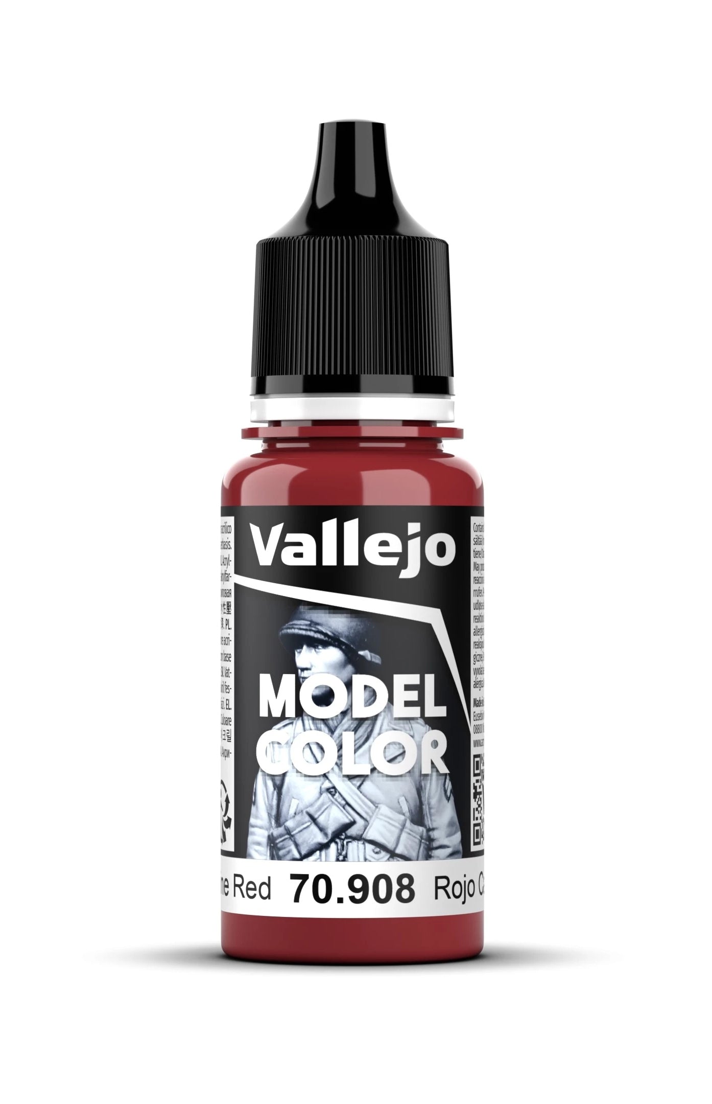 Vallejo Model Color 2024 18ml Pintura Acrílica 33 Rojo Carmín 70.908