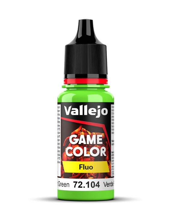 Vallejo Game Color 18ml Pintura Acrilica Fluorescente Verde Fluorescente 72.104