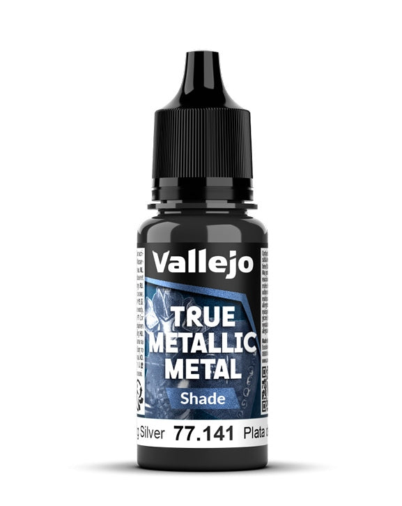 Vallejo True Metallic Metal 18ml Pintura Acrilica 77.141 Plata de Ley Shade