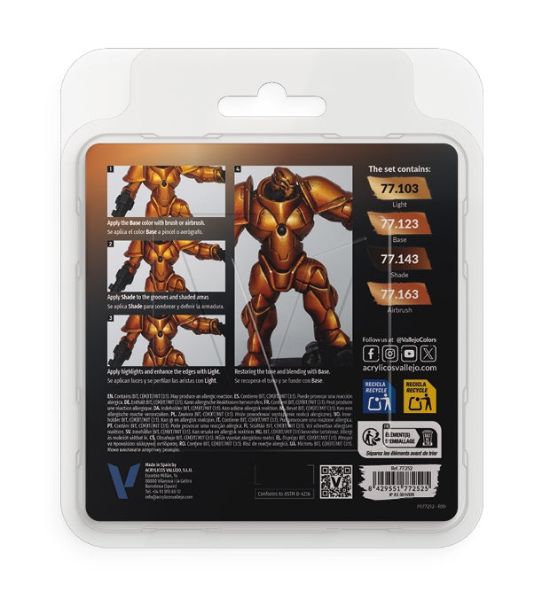 Vallejo True Metallic Metal Set 4 X 18ml Imperial Gold 77.252