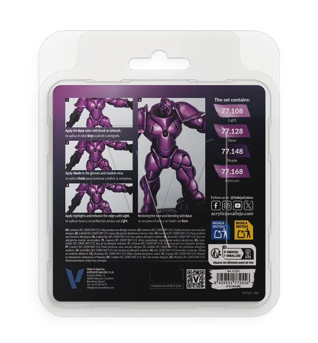 Vallejo True Metallic Metal Set 4 X 18ml Amethyst Purple 77.255