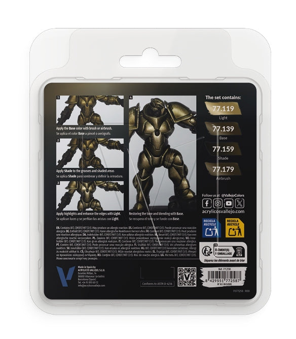 Vallejo True Metallic Metal Set 4 X 18ml Aged Metal 77.258