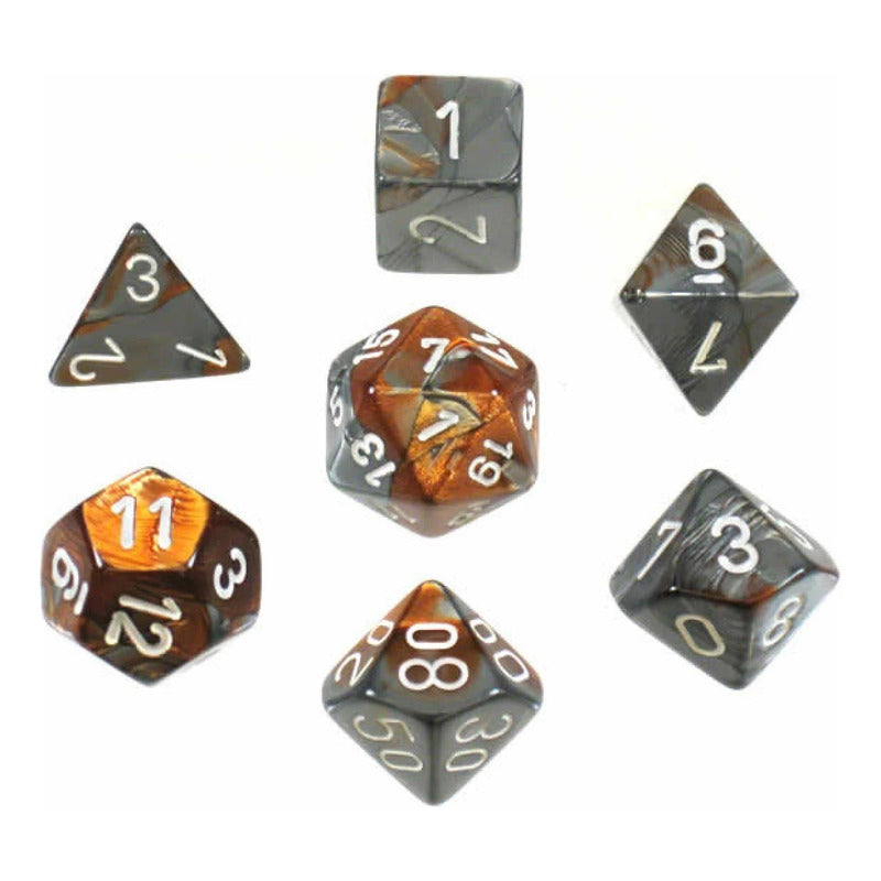 Chessex Set 7dados Poliédricos Gemini Cooper/white Chx26424