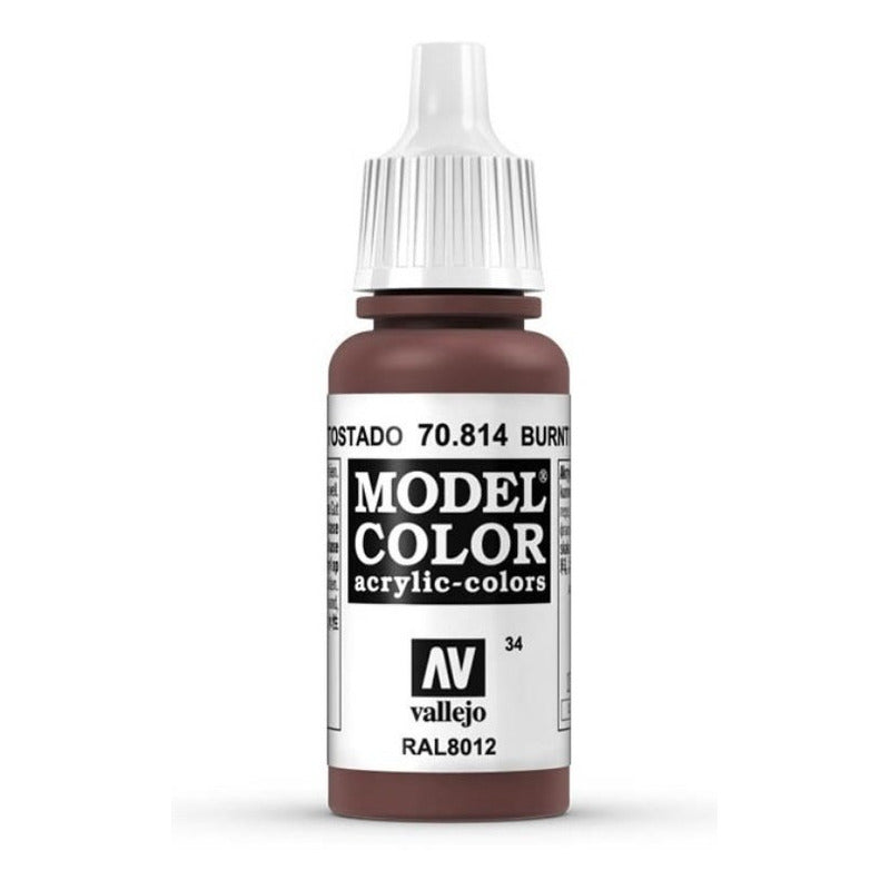 Vallejo Model Color 17ml Pintura Acrílica 34 Rojo Tostado 70.814