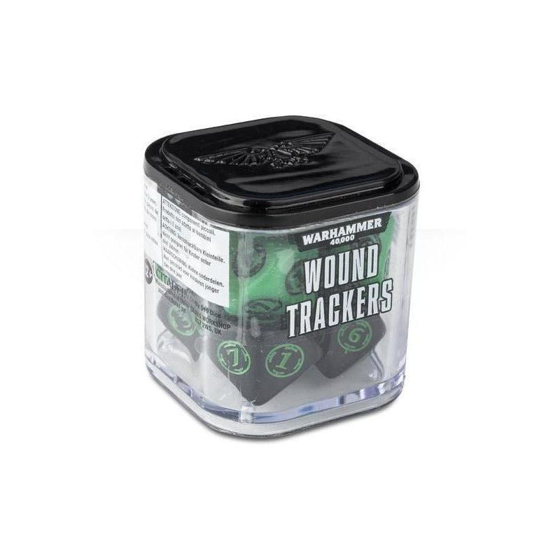Warhammer 40k Wound Trackers Black & Green Dados
