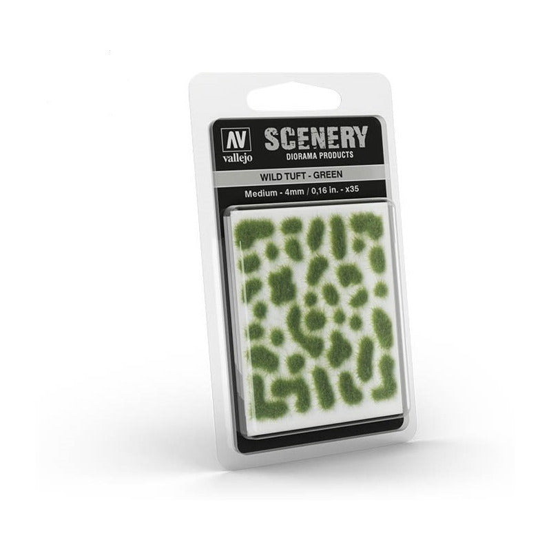Vallejo Scenery Tuft Pastos Para Modelismo Wild Tuft Green M 4mm/0.16in x35