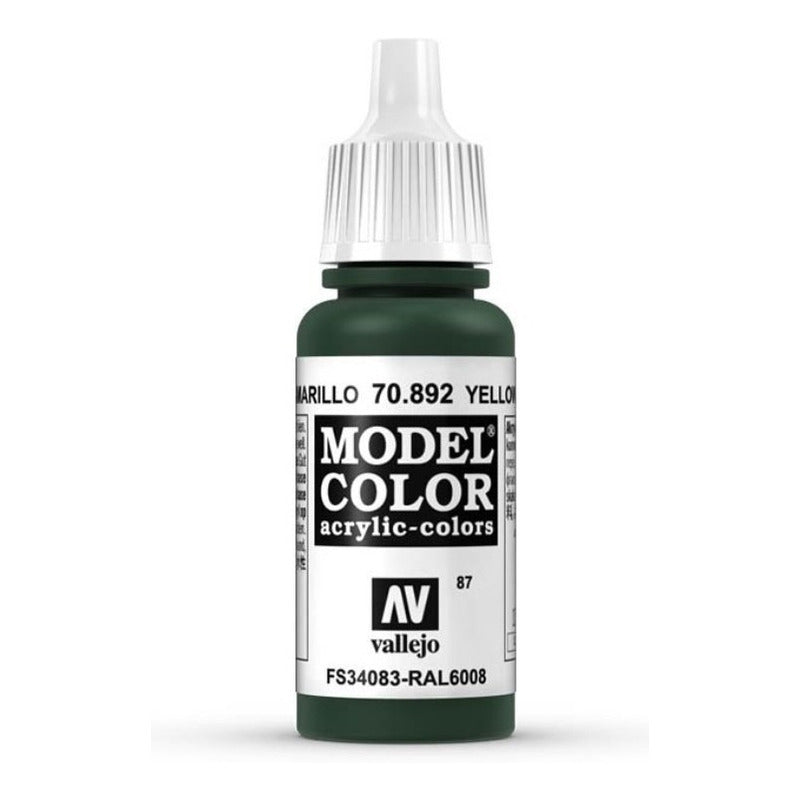 Vallejo Model Color 17ml Pintura Acrílica 87 Oliva Amarillo 70.892