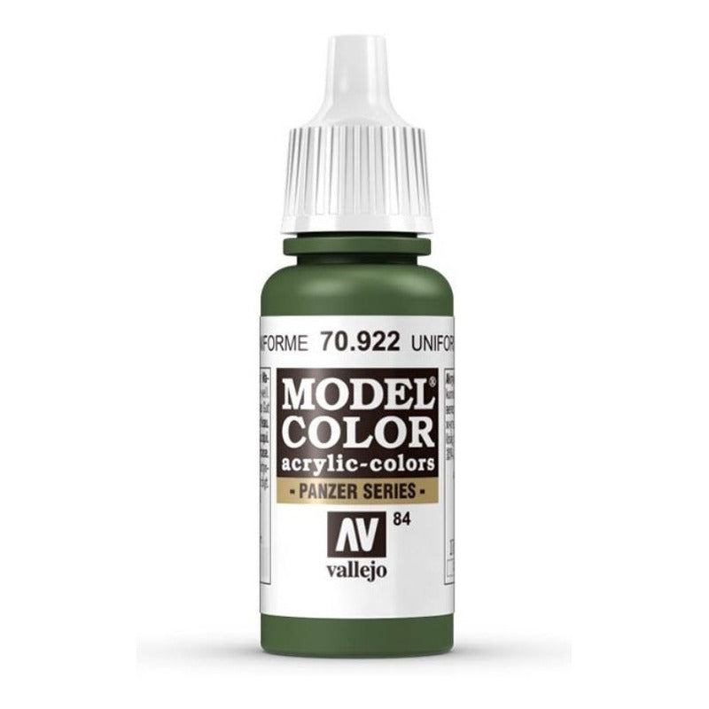 Vallejo Model Color 17ml Pintura Acrílica 84 Verde Uniforme 70.922