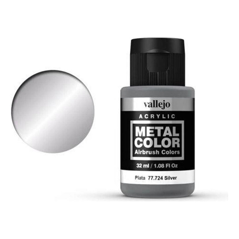 Vallejo Metal Color 32ml Pintura Para Aerografo Plata 77.724