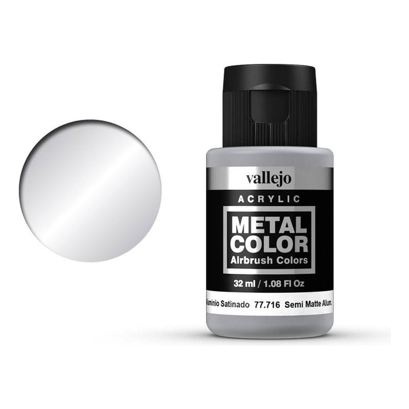 Vallejo Metal Color 32ml Pintura Para Aerografo Aluminio Satin 77.716