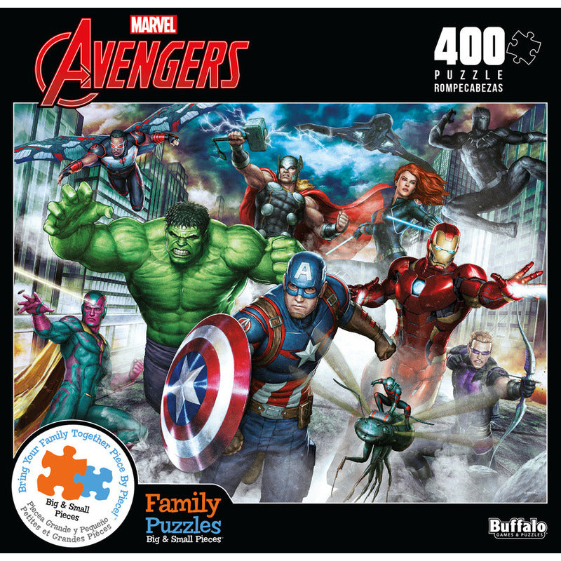 Buffalo Rompecabezas Marvel Avengers 400pza Grandes Pequeñas