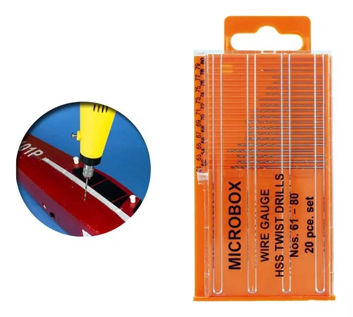 Vallejo Set Of 20 Drill Bits No.61-80 Brocas T01002