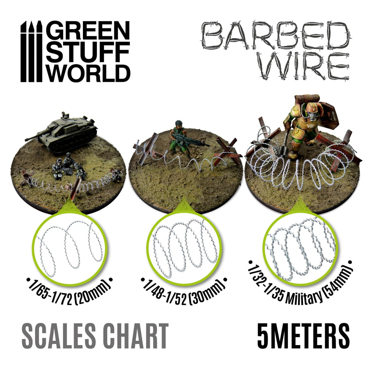 Green Stuff World Alambre de Espinos 30mm Barbed Wire