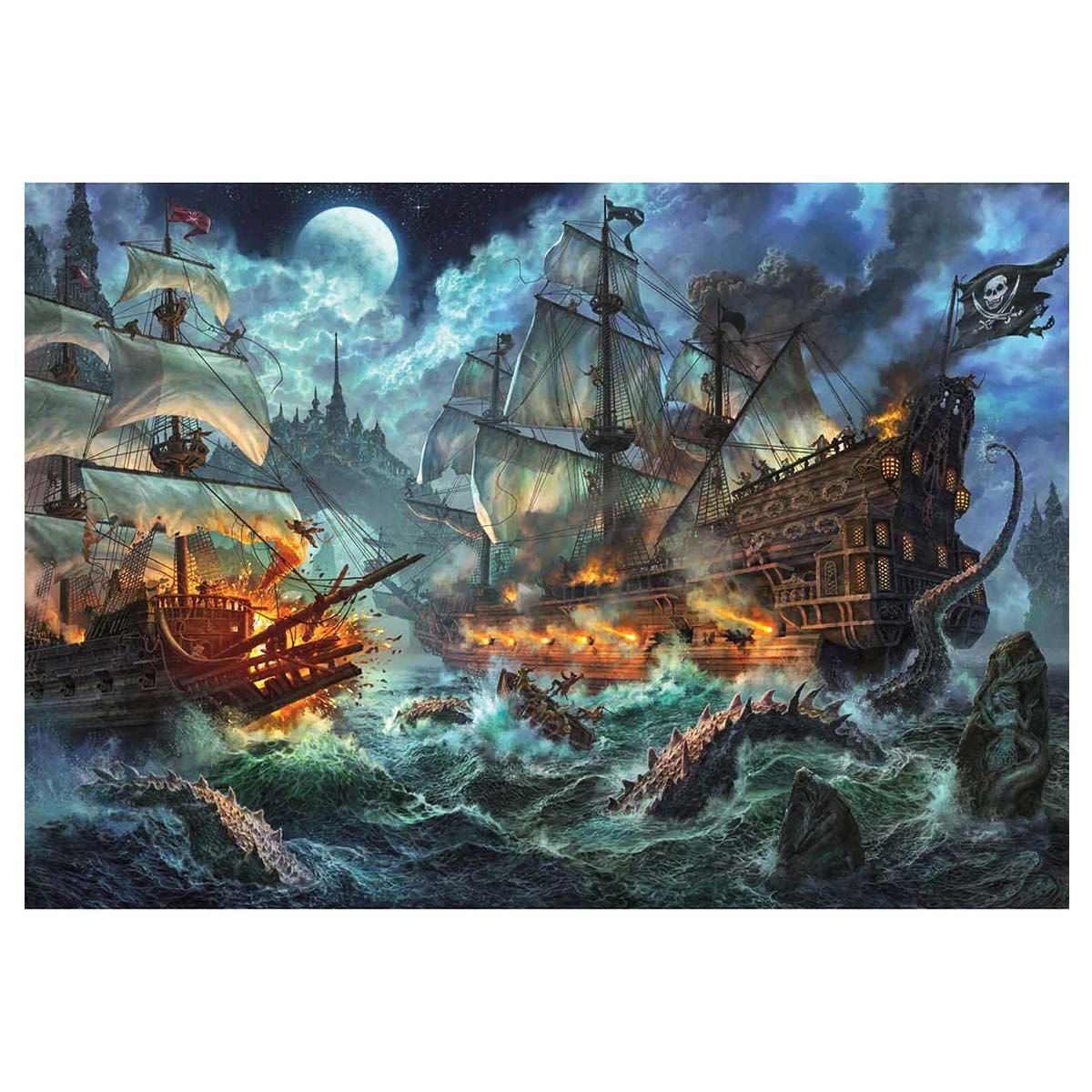 Clementoni Rompecabezas Piratas Batalla En Alta Mar 6000 Pz