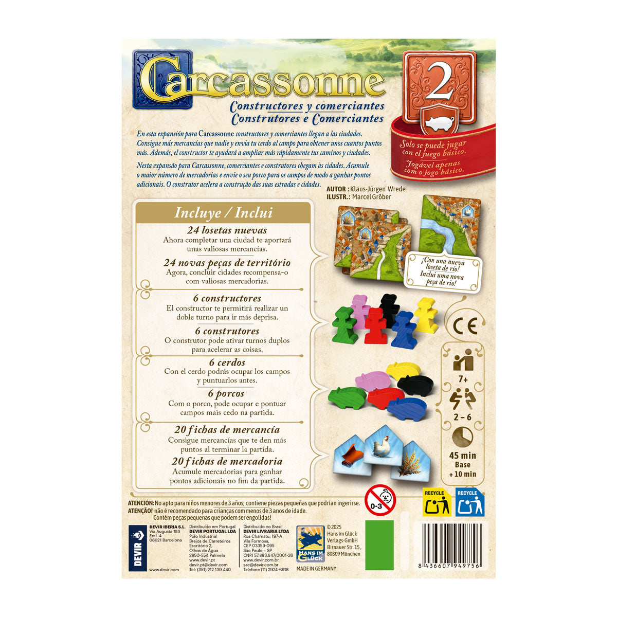 Devir Carcassonne Expansion Constructores Y Comerciantes - Español