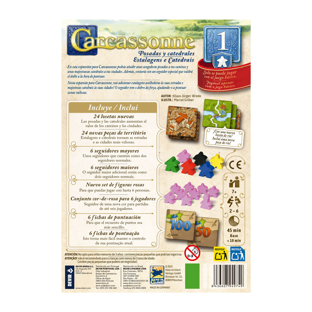 Devir Carcassonne Expansion Posadas Y Catedrales - Español