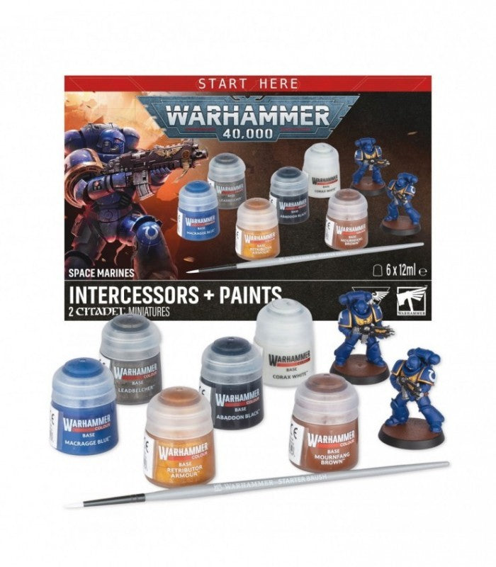 Games WOrkshop Warhammer40K Space Marines Intercessors + Paints