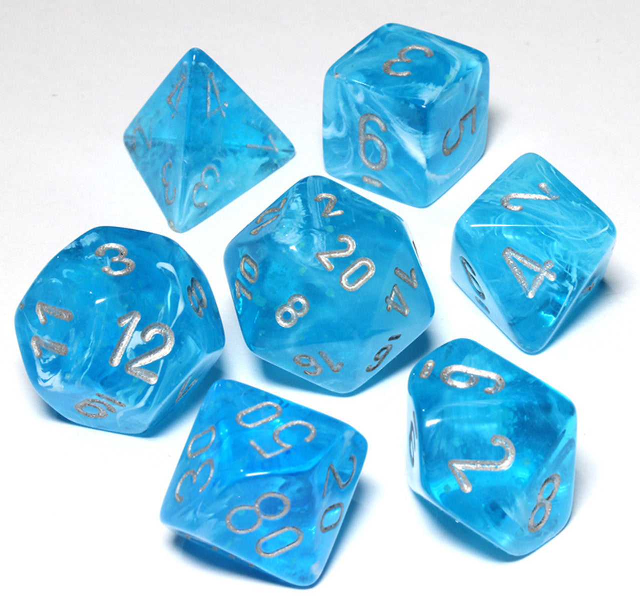 Chessex Dados Poliedricos Luminary Sky/silver Chx27566