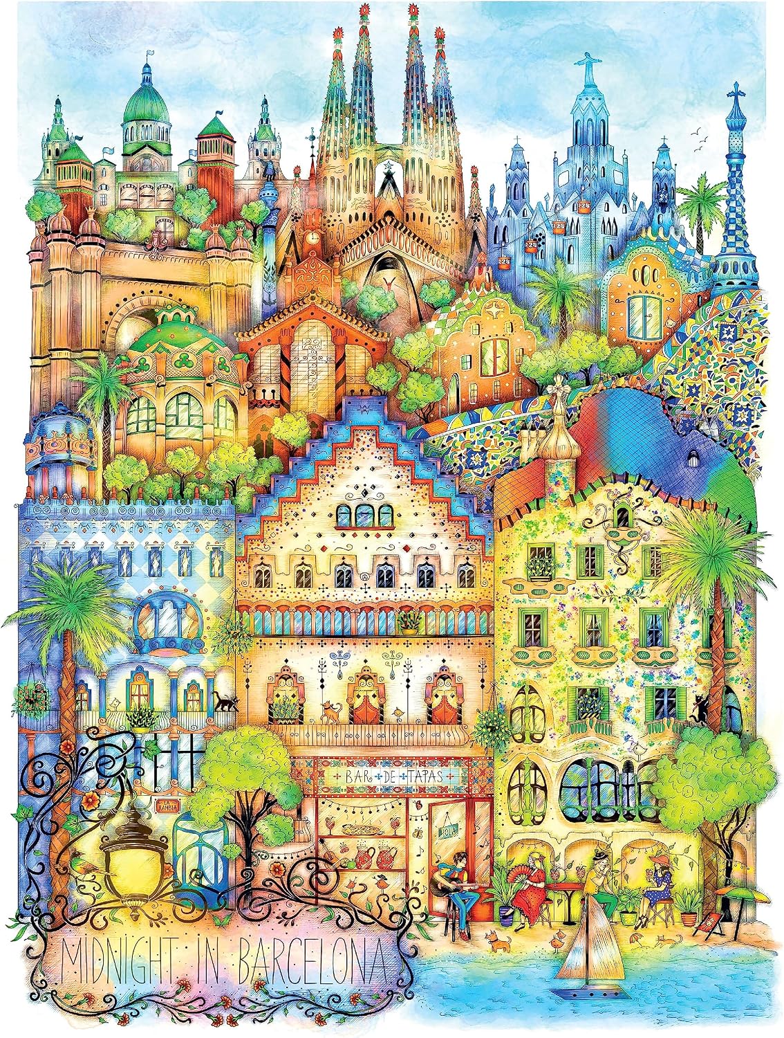 Ki Puzzles Rompecabezas Medianoche En Barcelona 1000 Pza