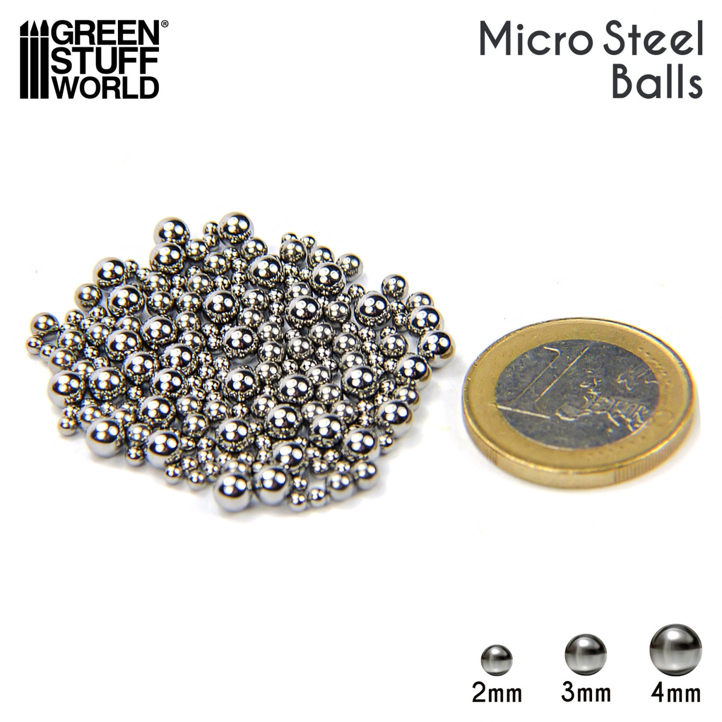 Green Stuff World Micro Bolas de Acero 2-4mm