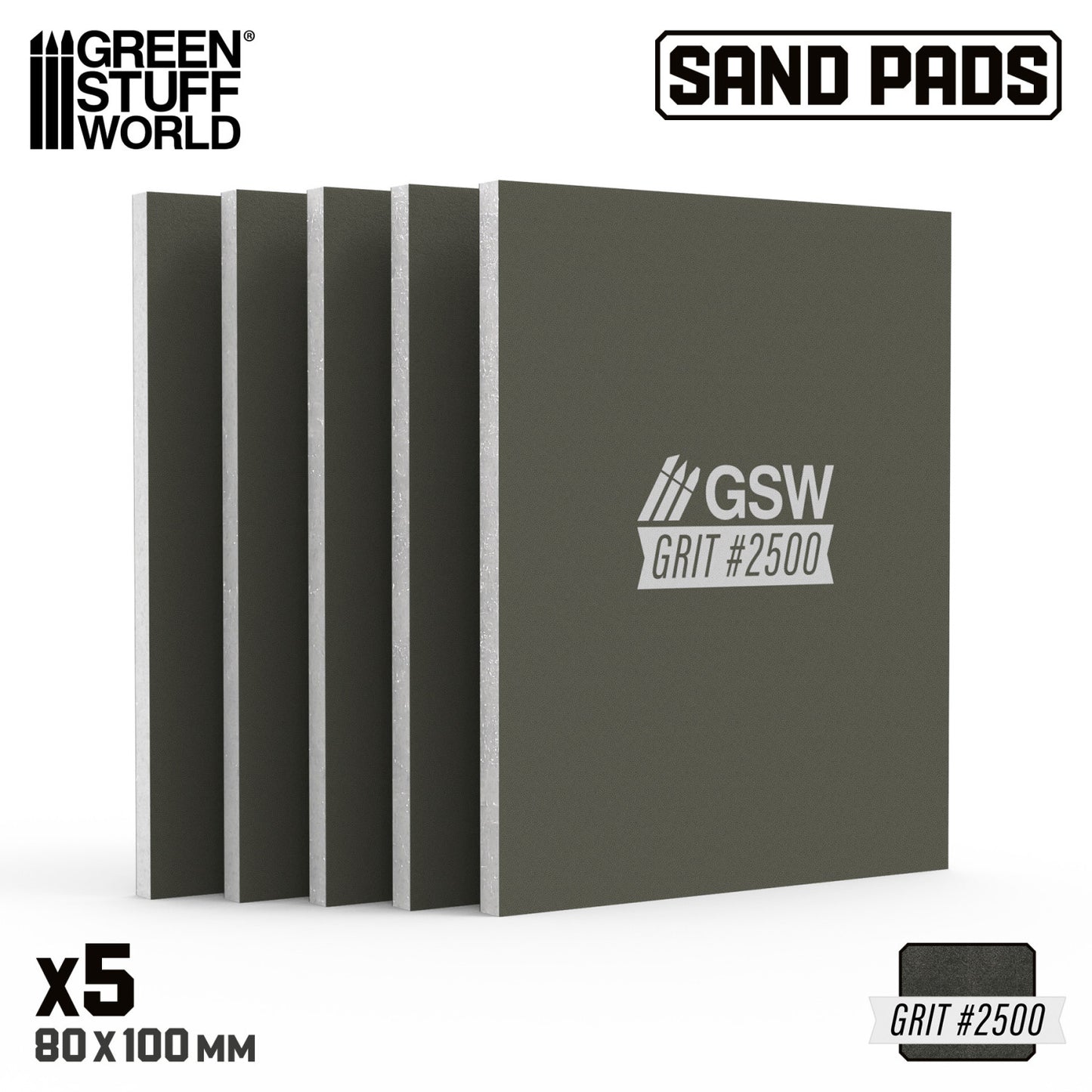 Green Stuff World Bloques de lijado Rigido Grano 2500