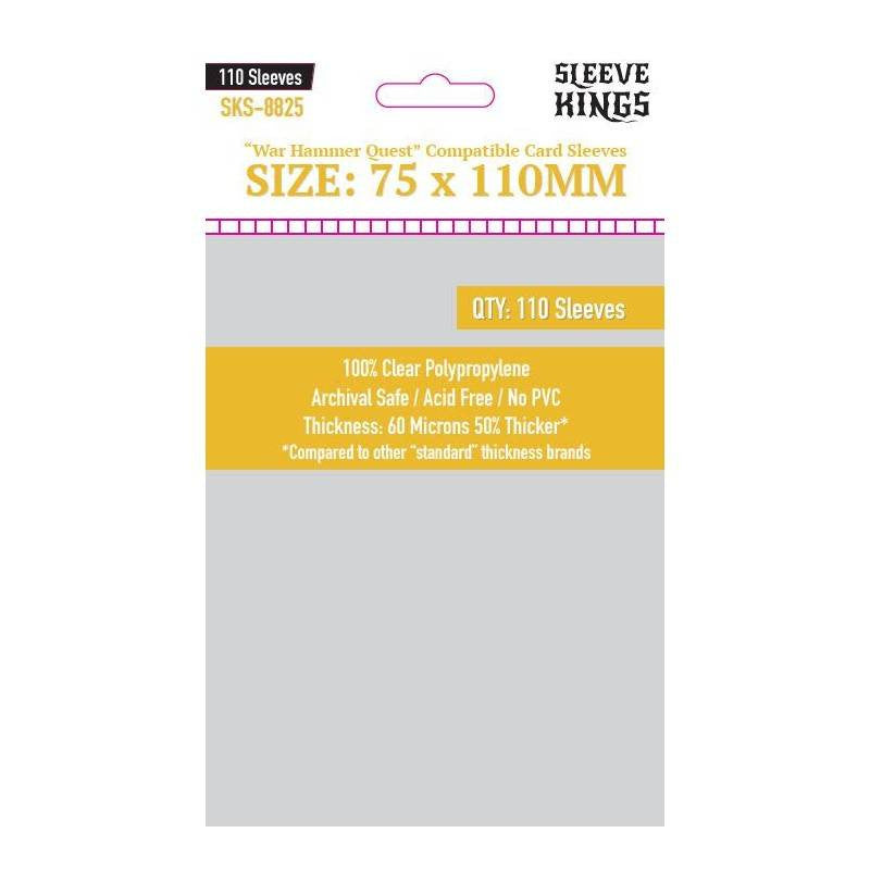 Sleeve Kings War Hammer Quest 75x110mm Pack 110 Micas