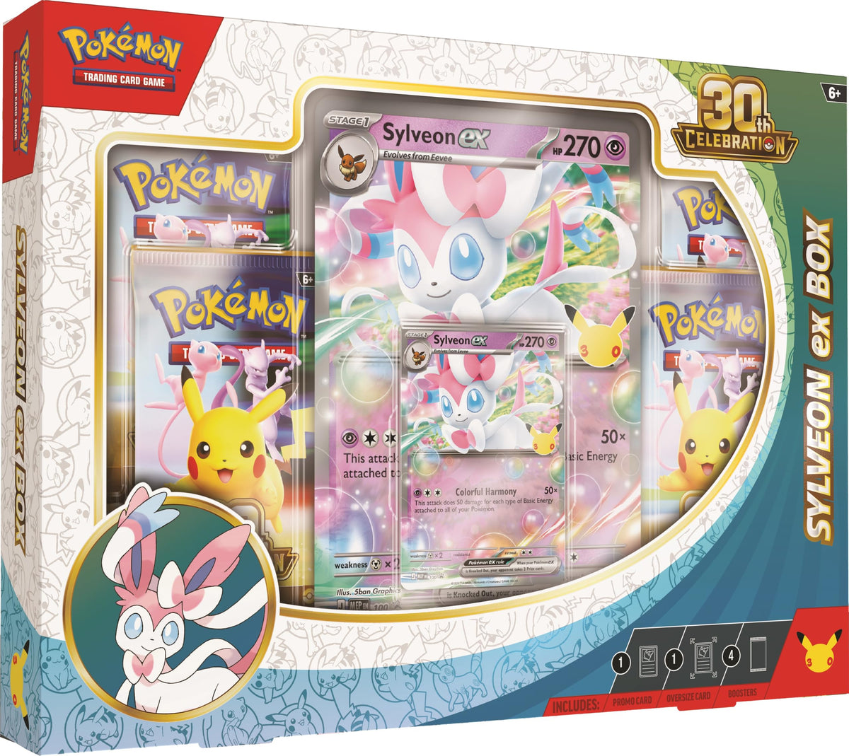 Pokemon TCG 30th Aniversario Sylveon EX Box Inglés