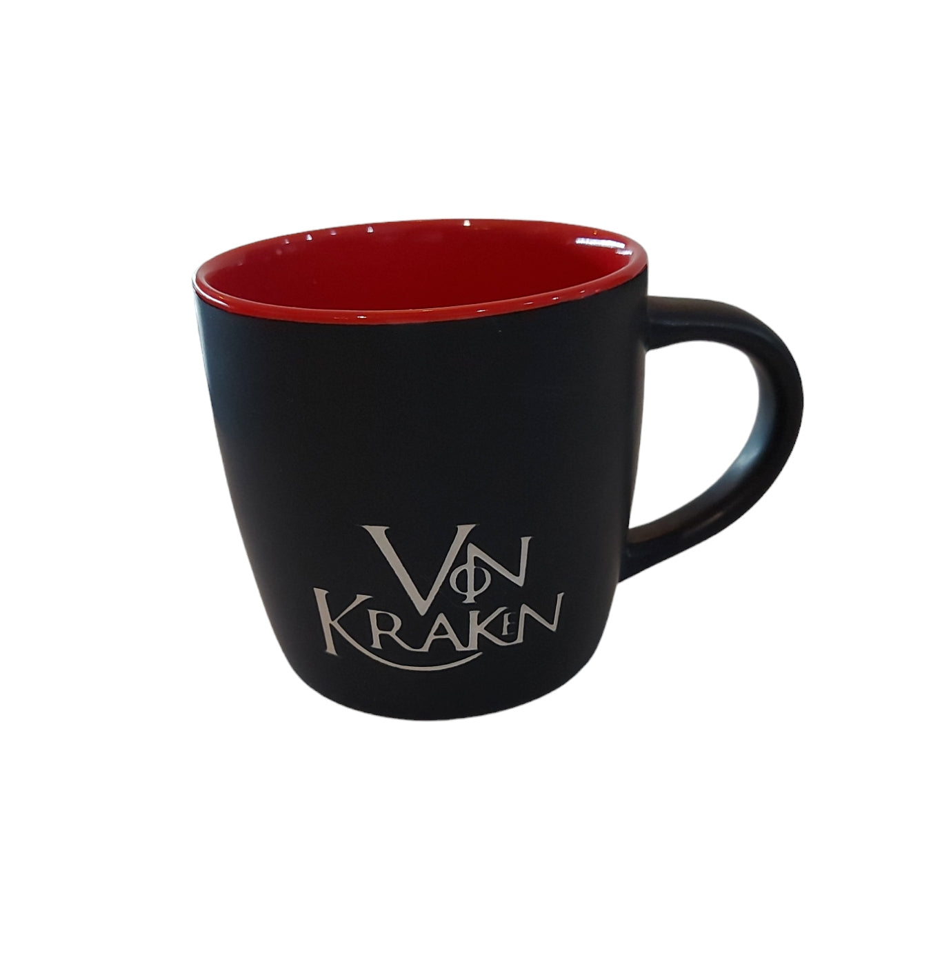 Taza Negra y Roja logotipo Vonkraken