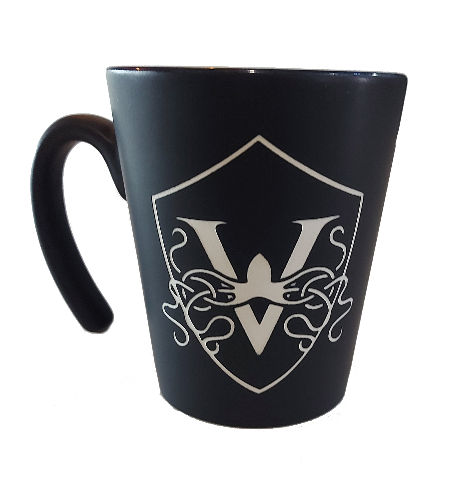Taza Negra y Azul Logotipo Vonkraken