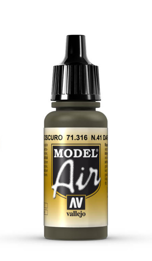 Vallejo Model Air N41 Verde Oliva Oscuro 71.316 17ml Pintura