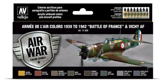 Vallejo Air Color Armee De L´air Colors 1939 to 1942 Battle Of France Set Pinturas 17ml 72.626