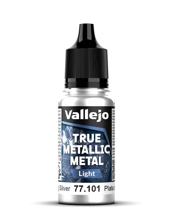 Vallejo True Metallic Metal 18ml Pintura Acrilica 77.101 Plata de ley Light