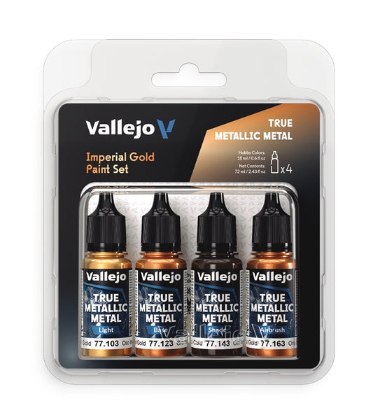 Vallejo True Metallic Metal Set 4 X 18ml Imperial Gold 77.252