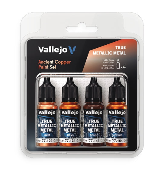 Vallejo True Metallic Metal Set 4 X 18ml Ancient Copper 77.253