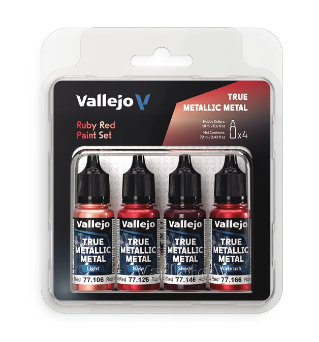 Vallejo True Metallic Metal Set 4 X 18ml Ruby Red 77.254