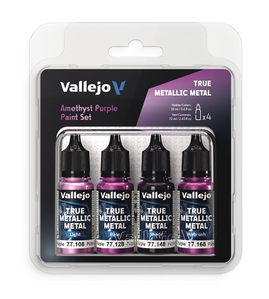 Vallejo True Metallic Metal Set 4 X 18ml Amethyst Purple 77.255