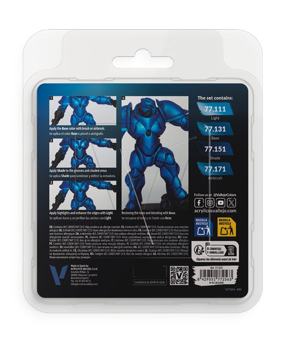 Vallejo True Metallic Metal Set 4 X 18ml Sapphire Blue 77.256
