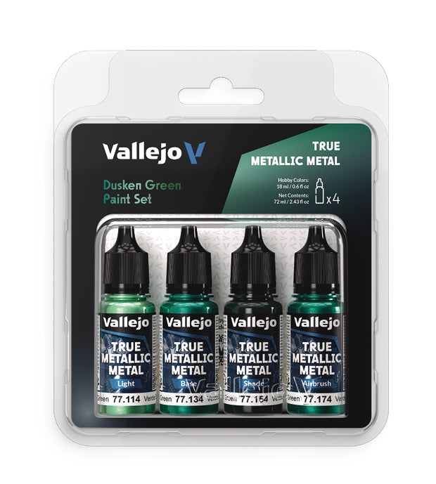 Vallejo True Metallic Metal Set 4 X 18ml Dusken Green 77.257