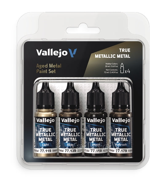 Vallejo True Metallic Metal Set 4 X 18ml Aged Metal 77.258