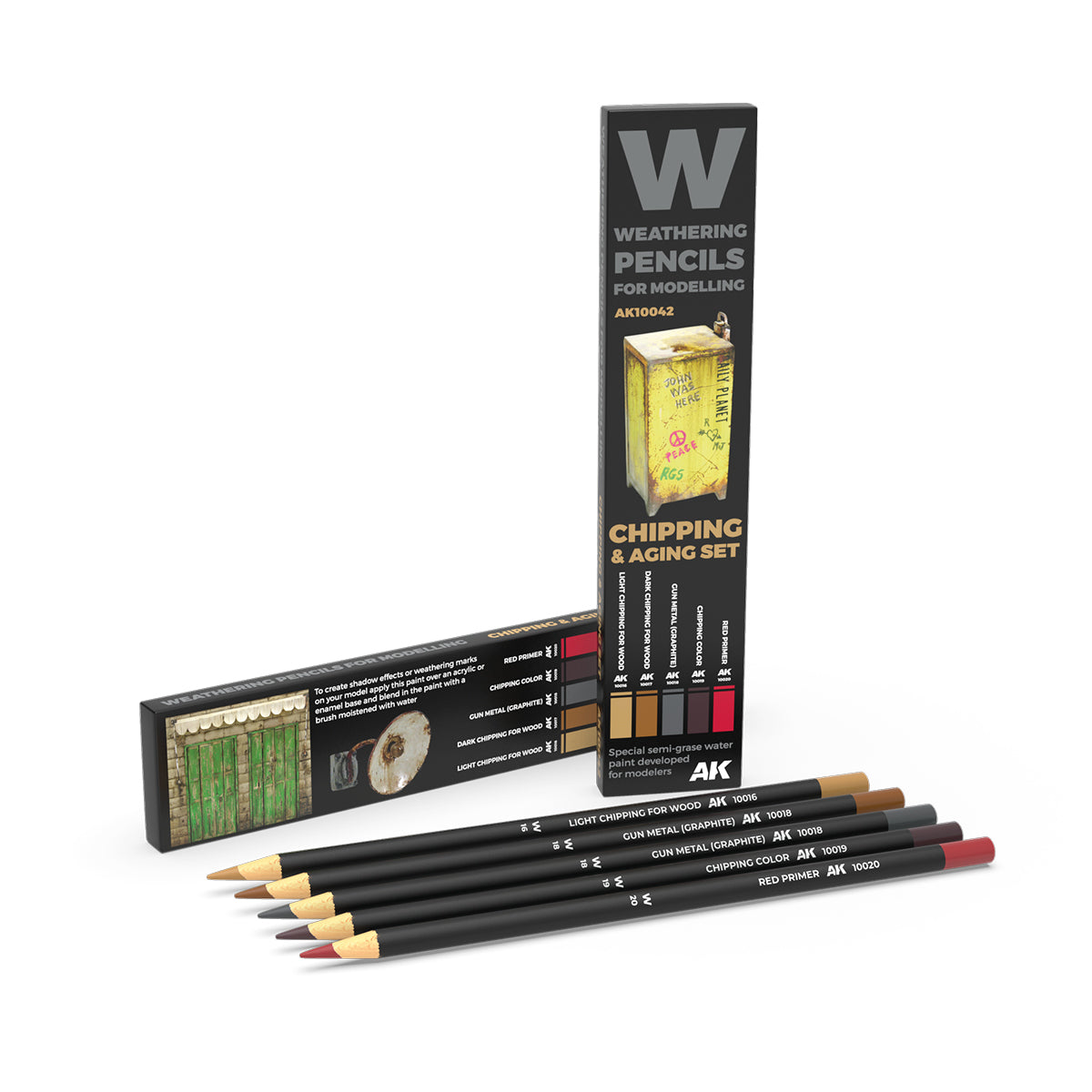 Ak Watercolor Pencil Set Chipping And Aging Ak10042 Lapices Acuareleables