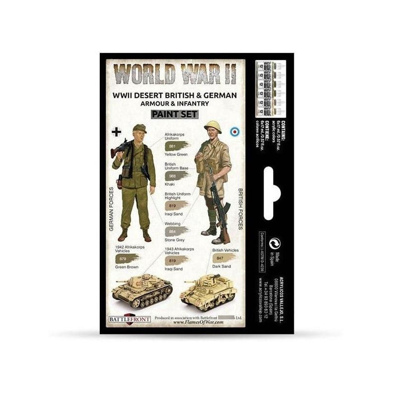 Vallejo Model Color Set: Wwii Desert British & German Armour