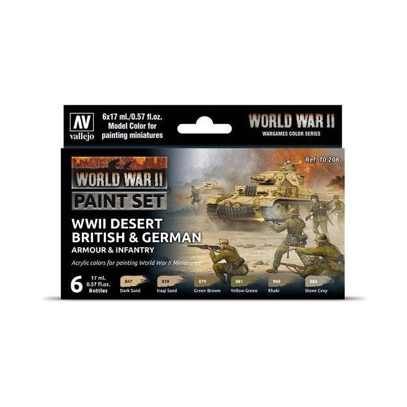 Vallejo Model Color Set: Wwii Desert British & German Armour