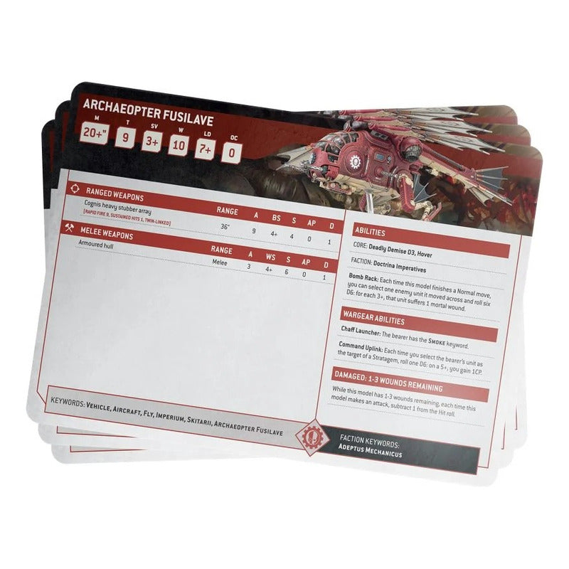 Gw Warhammer 40k Index Cards Adeptus Mechanicus