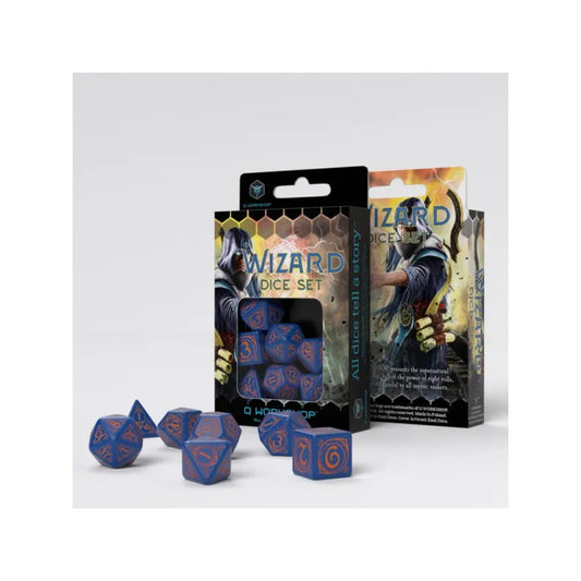 Q Workshop Wizard Dice Set Blue/orange Dados Poliédricos