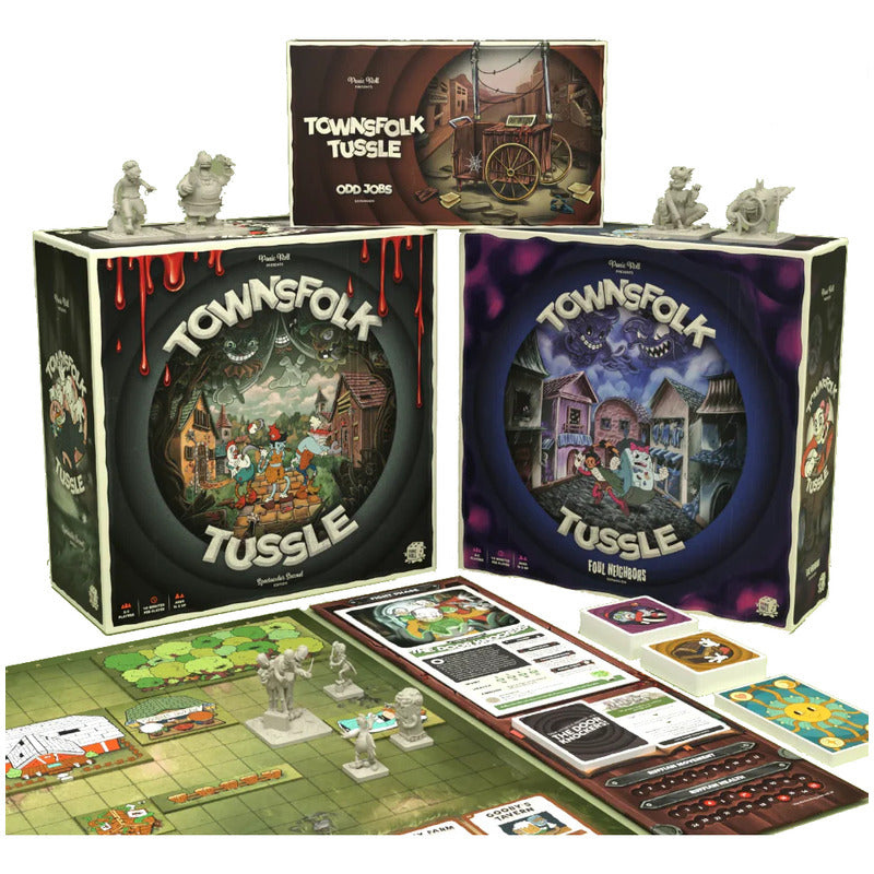 Townsfolk Tussle 2nd Edition Board Game + 2 Expansiones