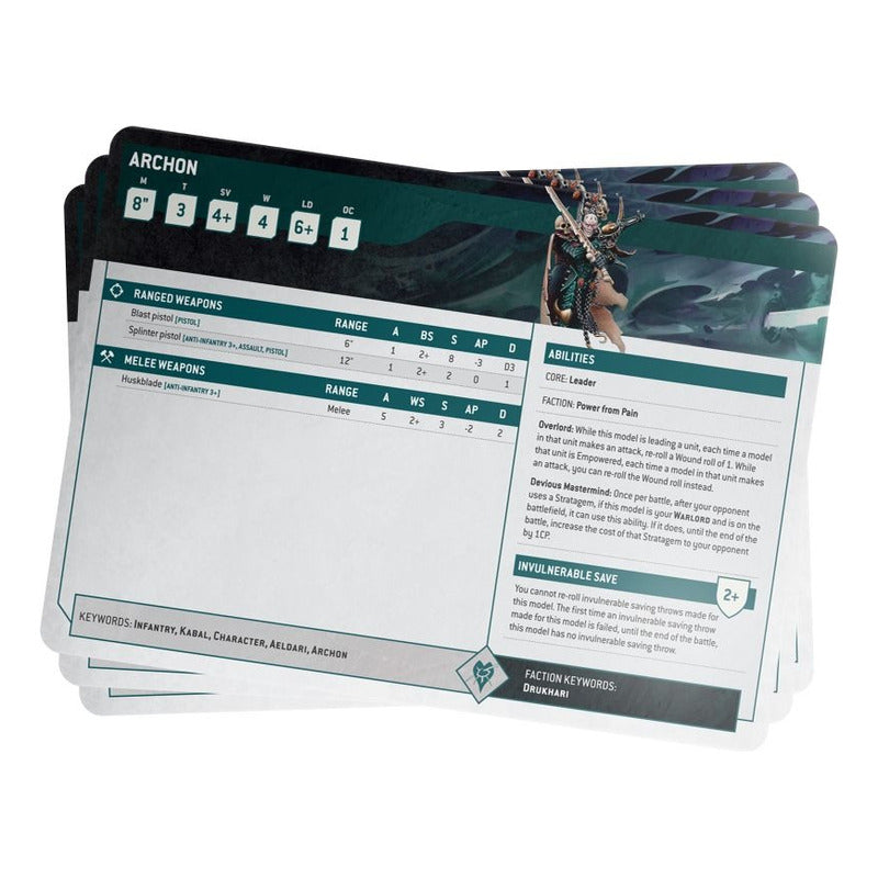 Gw Warhammer 40k Index Cards Drukhari