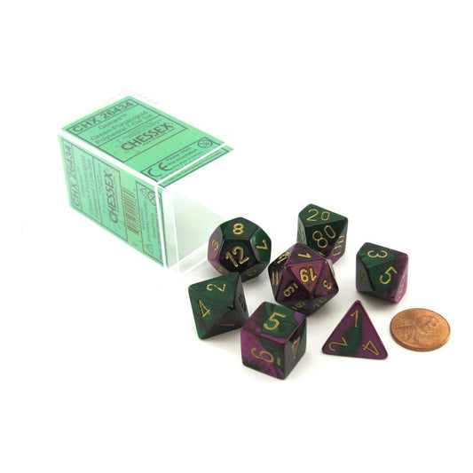 Chessex Dados Poliédricos Gemini Green-purple/gold Chx26434