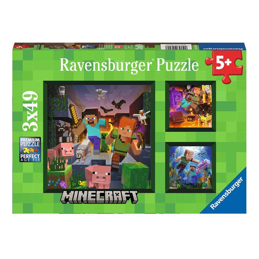 Ravensburger 3 Rompecabezas Minecraft 49 Piezas