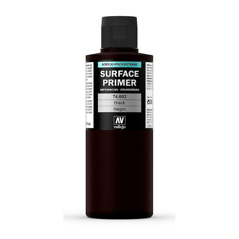 Vallejo Imprimación Acrílica Negro Botella 200ml 74.602