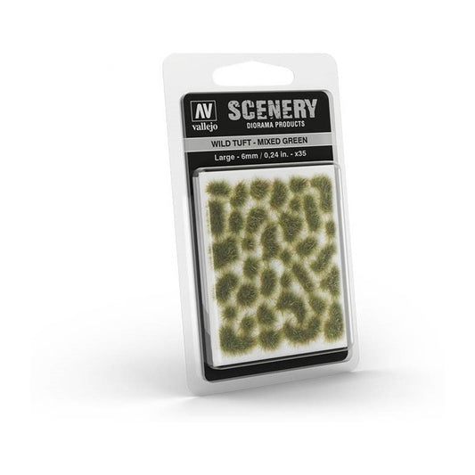 Vallejo Scenery Tuft Pastos Para Modelismo Wild Tuft Mixed Green L 6mm/0.24in x35